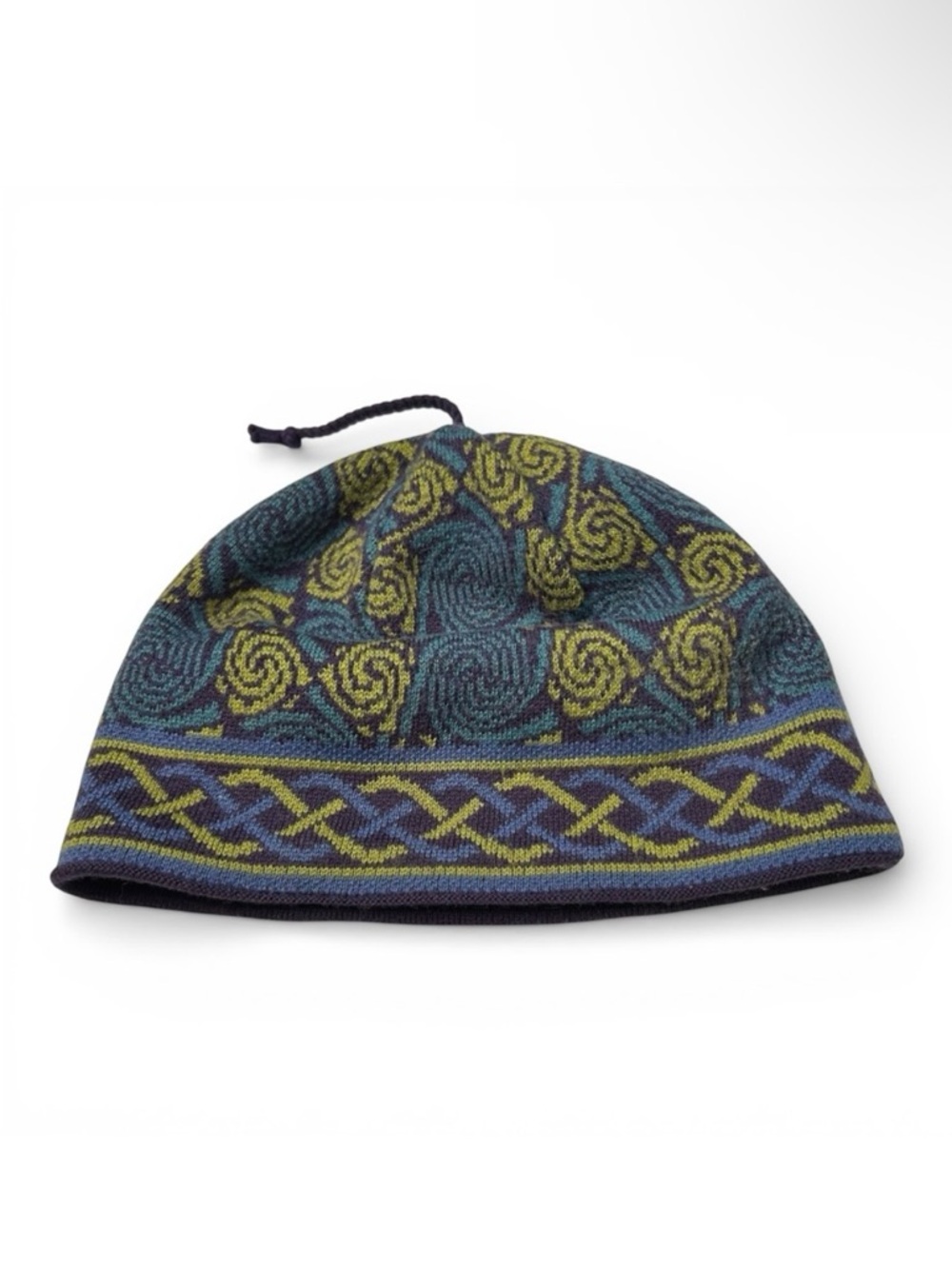 Vintage Patagonia Celtic Knot Beanie 1998 Wool Blend Jacquard Hat USA Made